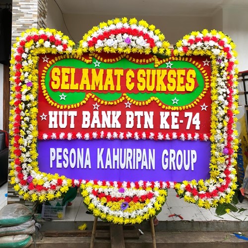 Rp.1,5 juta bunga papan selamat & sukses uk 2m x 120cm